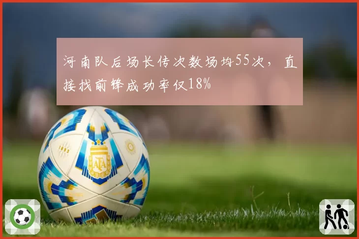 河南队后场长传次数场均55次，直接找前锋成功率仅18%